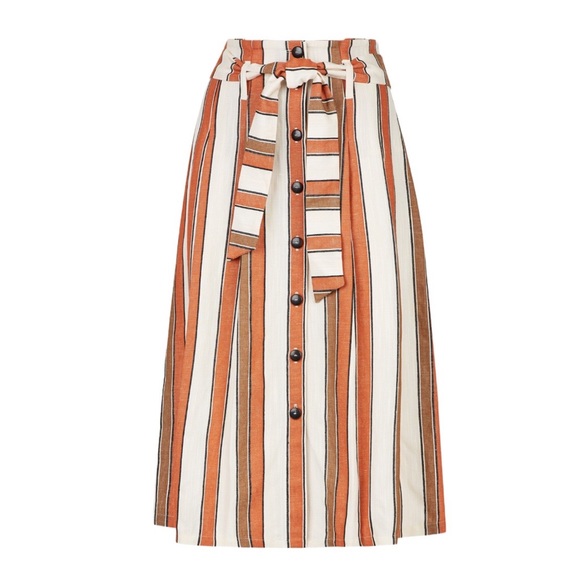 NWOT Sezane Amadine Linen Stripe skirt - Picture 2 of 6